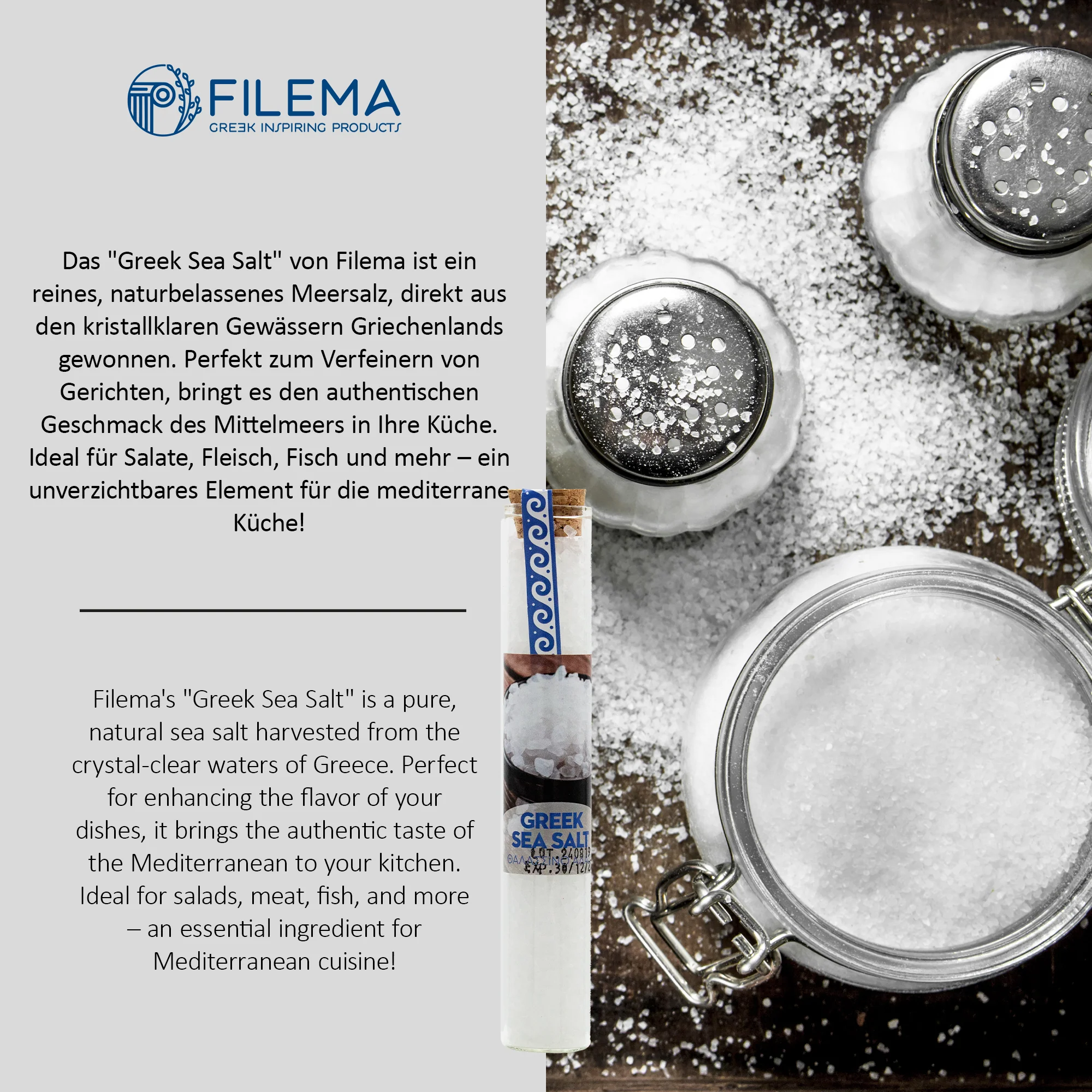 FILEMA Griechisches Meersalz - Vegan, 55g - Image 3