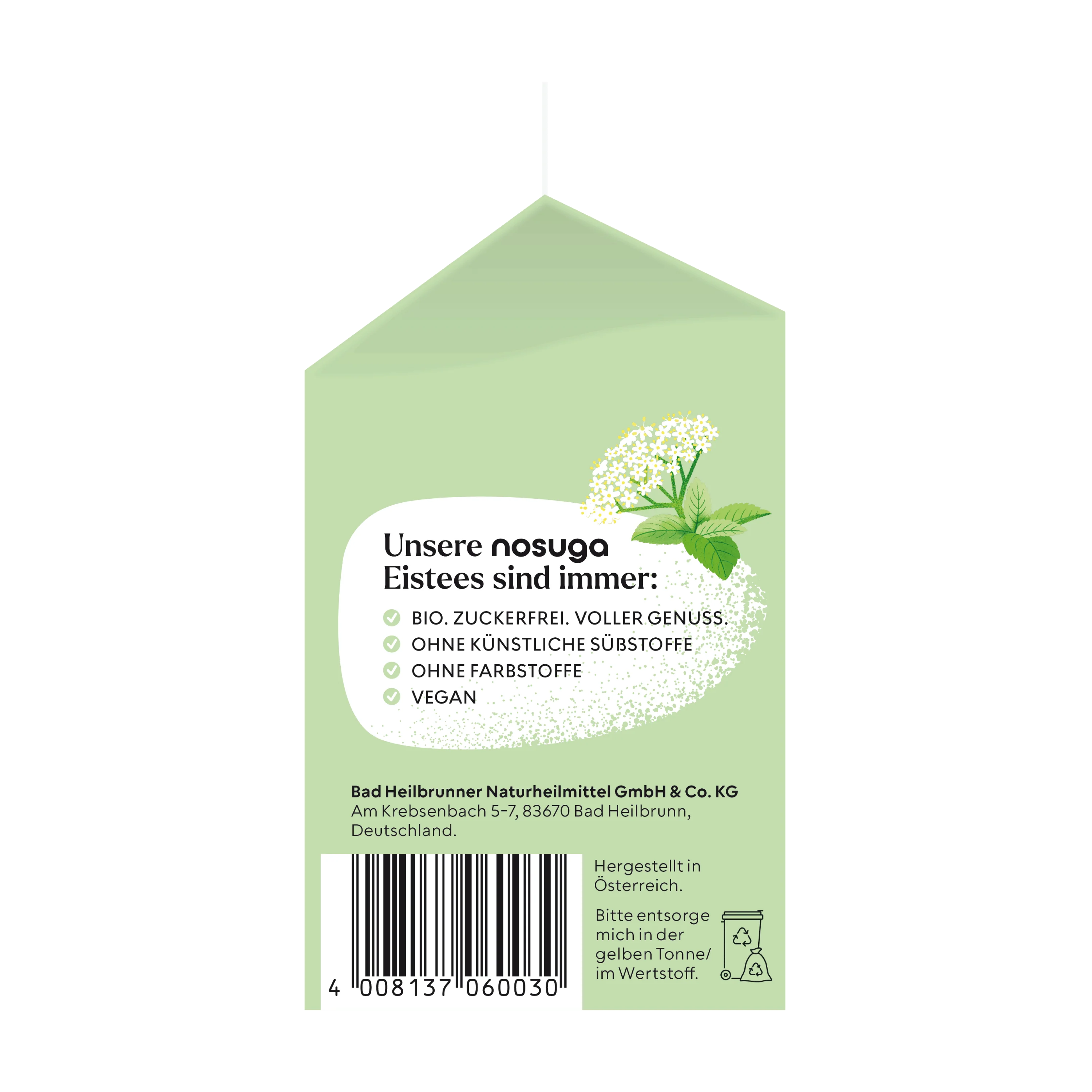 nosuga Bio Eistee Holunderblüte & Melisse 500 ml - Image 4