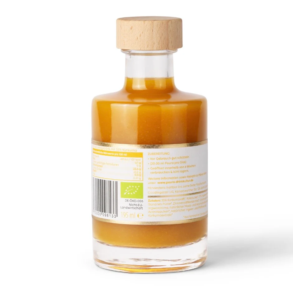 Poura Bio Kurkumasirup mit 35% Kurkumasaft, 195ml - Image 2
