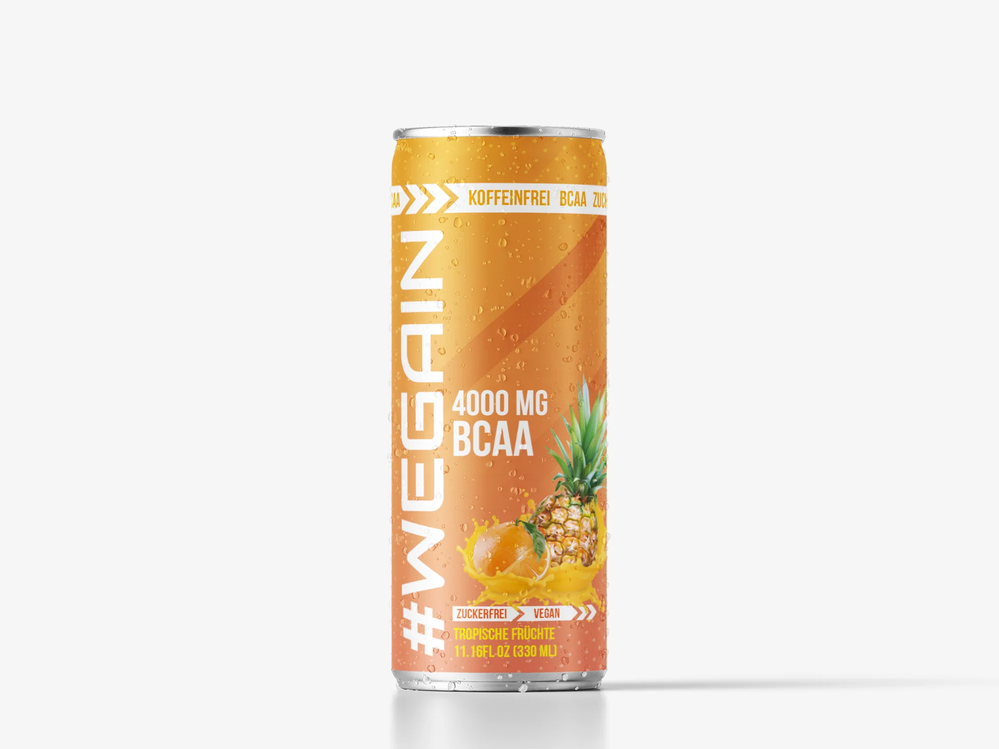 WEGAIN Tropische Früchte BCAA Drink Vegan, ohne Zucker & Koffeinfrei, 330ml
